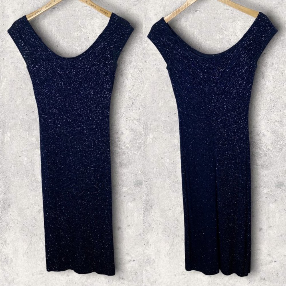Vintage Gunne Sax‎ Jessica McClintock Sequin Maxi Dress Blue Size Small 1980s S